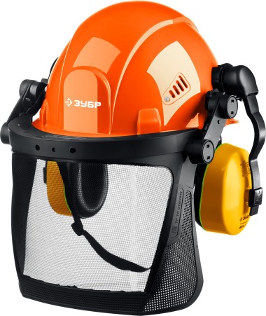 Защитная каска ТРИАДА ЗУБР с наушниками и защитным экраном, 11099 — Официальный партнер ЗУБР в России