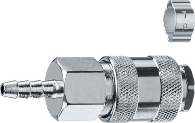 Переходник быстросъемный для пневмоинструмента ЗУБР 6 мм штуцер-рапид муфта, с хомутом, 64917-06 Профессионал — Официальный партнер ЗУБР в России