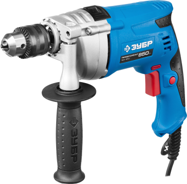 Дрель удар, ЗУБР Профессионал ЗДУ-850 ЭРММ2, реверс, мет. корпус редуктора, патрон 13 мм, реверс, 0-2800 об/мин, 0-44800 уд/мин, 850 Вт — Официальный партнер ЗУБР в России