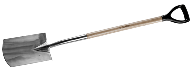 Лопата штыковая прямоугольная из нержавеющей стали, деревянный черенок, с рукояткой, ЗУБР Профессионал — Официальный партнер ЗУБР в России