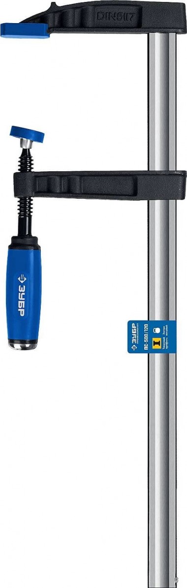 Струбцина ЗУБР &quot;ПС-500/120&quot;, тип &quot;F&quot;, двухкомпонентная ручка, стальная закаленная рейка, 120х500мм, ПРОФЕССИОНАЛ 32155-120-500_z01 — Официальный партнер ЗУБР в России