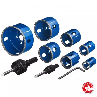 Набор алмазных коронок с оснасткой, D=20, 25, 32, 35, 40, 50, 68 мм, 7 предметов, ЗУБР Профессионал 29870-H7_z01 — Официальный партнер ЗУБР в России