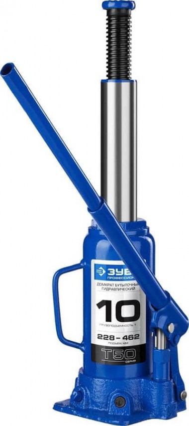 Домкрат ЗУБР "Профессионал" гидравлический бутылочный, 10т, 230-460мм 43060-10_z01 &mdash; Официальный партнер ЗУБР в России