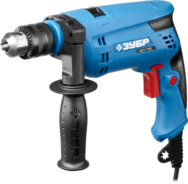 Дрель удар, ЗУБР Профессионал ЗДУ-780 ЭРМ2, патрон 13 мм, реверс, d: сталь-10 мм/бетон-13 мм/дерево-20 мм, 0-3000 об/мин, 0-48000 уд/мин, 780 Вт — Официальный партнер ЗУБР в России