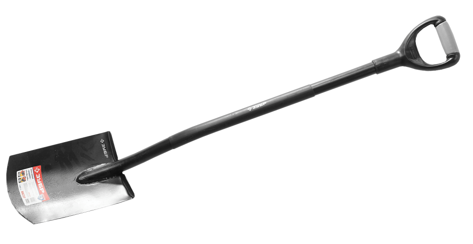 Лопата "АРТЕЛЬ" прямоугольная, стальной черенок, двухкомпонентная рукоятка, ЗУБР фото 1 — Официальный партнер ЗУБР в России