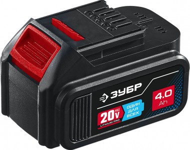 Аккумуляторная батарея ЗУБР Профессионал 20В, Li-Ion, 4Ач, тип T7, ST7-20-4 — Официальный партнер ЗУБР в России