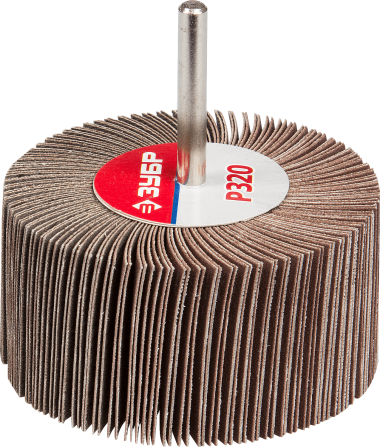 Круг шлифовальный ЗУБР &quot;МАСТЕР&quot; веерный лепестковый, на шпильке, тип КЛО, зерно-электрокорунд нормальный, P320, 40х80мм — Официальный партнер ЗУБР в России