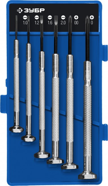 Набор отверток для точных работ &quot;Часовщик&quot; 6 предметов, &quot;ПРОФЕССИОНАЛ&quot;, Зубр, 25666 — Официальный партнер ЗУБР в России