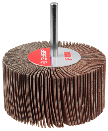 Круг шлифовальный ЗУБР &quot;МАСТЕР&quot; веерный лепестковый, на шпильке, тип КЛО, зерно-электрокорунд нормальный, P180, 40х80мм — Официальный партнер ЗУБР в России