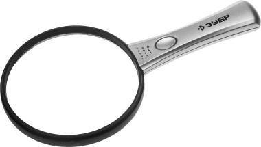 Лупа ЗУБР &quot;МАСТЕР&quot;, светодиодная подсветка, 2-х/4-х кратное увеличение, диаметр линзы 100мм, 40541-100 — Официальный партнер ЗУБР в России