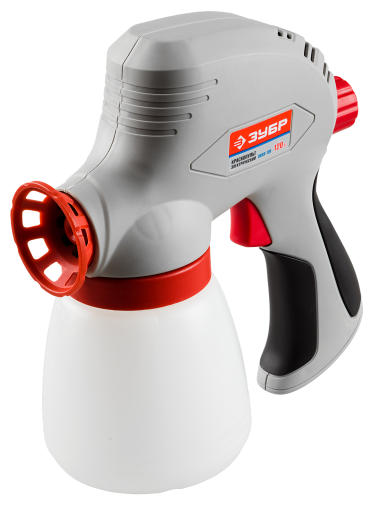 Краскопульт (краскораспылитель) электрический, ЗУБР ЗКПЭ-120, краскоперенос 300 мл/мин, вязкость краски 60 DIN, 0.8л, 120Вт — Официальный партнер ЗУБР в России