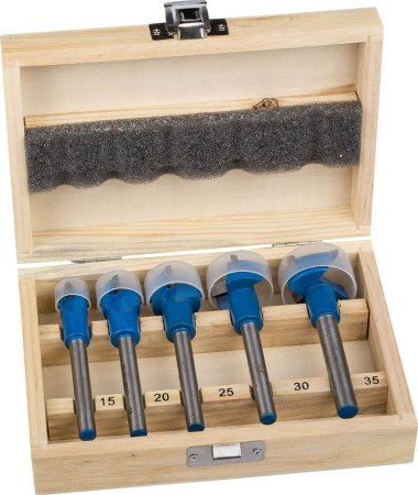 Набор сверл ФОРСТНЕРА-ВК 5шт( d=15-35мм), композитных, с твердосплавными резцами, ЗУБР — Официальный партнер ЗУБР в России