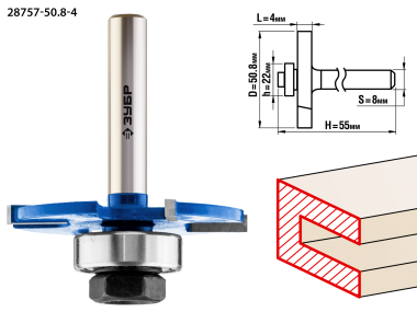 Фреза горизонтально-пазовая, D= 50,8мм, высота-6мм, хв.-8мм, d-22мм, ЗУБР Профессионал — Официальный партнер ЗУБР в России