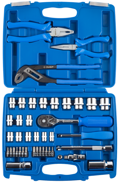 Набор ЗУБР &quot;ЭКСПЕРТ&quot;: Универсальный слесарно-монтажный инструмент &quot;ЭКСПЕРТ&quot;, 1/4&quot; и  3/8&quot;, 42 предмета — Официальный партнер ЗУБР в России