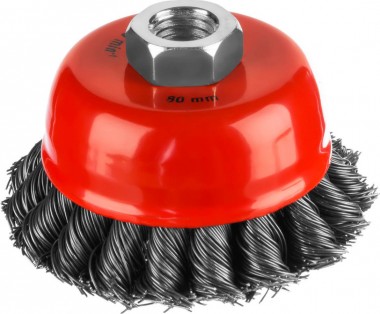 &quot;MIRAX&quot; Щетка чашечная двухрядная для УШМ, жгутированная проволока 0,5мм, d=80мм, 35104-080-2 — Официальный партнер ЗУБР в России