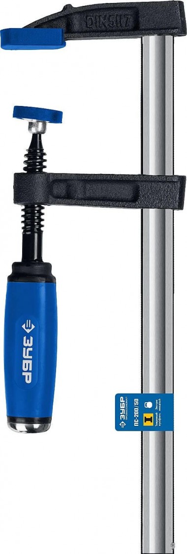 Струбцина усиленная ЗУБР ПС-200/50 тип &quot;F&quot; 50х200мм, двухкомпонентная ручка, &quot;ПРОФЕССИОНАЛ&quot; 32155-050-200_z01 — Официальный партнер ЗУБР в России