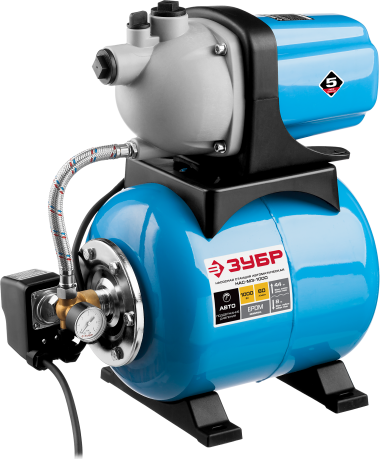 ЗУБР 1000 Вт, бак 20 л, автоматическая насосная станция (НАС-М3-1000) — Официальный партнер ЗУБР в России