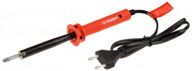 Электропаяльник ЗУБР &quot;МАСТЕР&quot; с пластиковой рукояткой и долговечным жалом, форма клин, 100Вт — Официальный партнер ЗУБР в России