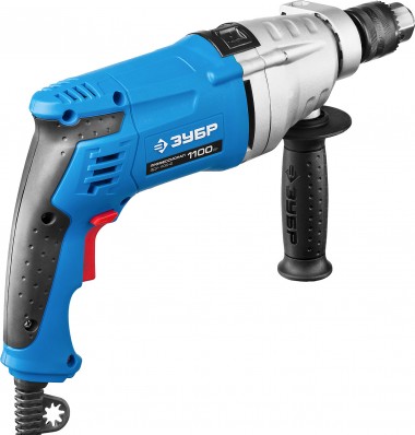 Дрель ударная, ЗУБР Профессионал ЗДУ-1100-2 ЭРММ2, 2-скоростная, мет. корпус редуктора, патрон 13 мм, сталь-16 мм/бетон-16 мм/дерево-35 мм, 1100 Вт — Официальный партнер ЗУБР в России