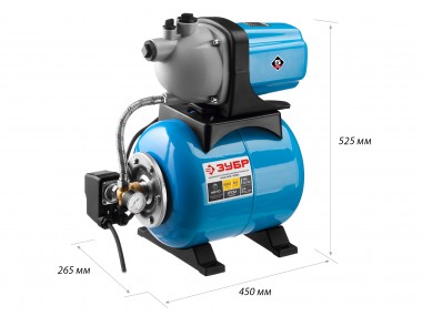 ЗУБР 1200 Вт, бак 20 л, автоматическая насосная станция (НАС-М3-1200) — Официальный партнер ЗУБР в России