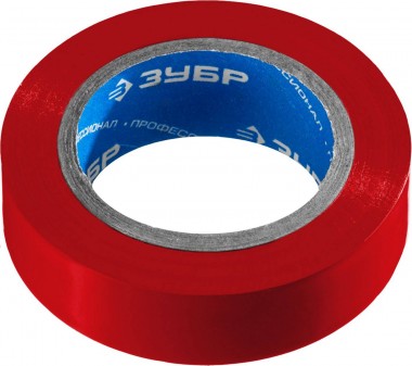 ЗУБР Электрик-10 Изолента ПВХ, напряжение до 6000В, не поддерживает горение, 15мм х 10м, красная, 1233-3_z02 — Официальный партнер ЗУБР в России