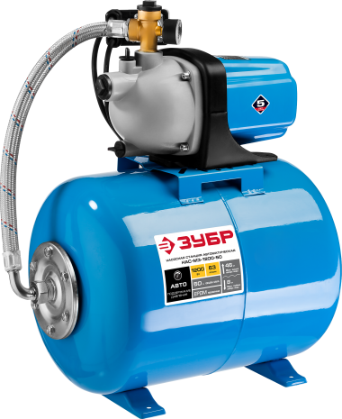 ЗУБР 1200 Вт, бак 50 л, автоматическая насосная станция (НАС-М3-1200-50) — Официальный партнер ЗУБР в России