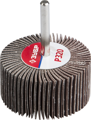 Круг шлифовальный ЗУБР &quot;МАСТЕР&quot; веерный лепестковый, на шпильке, тип КЛО, зерно-электрокорунд нормальный, P320, 30х60мм — Официальный партнер ЗУБР в России