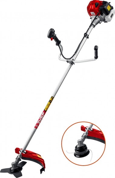 Триммер бензиновый (бензокоса), ЗУБР КРБ-1000, 33 см3(1,35л.с./1кВт), 9000об/мин, катушка/нож, шир. скашивания 47/25,5см, велос.рукоятка — Официальный партнер ЗУБР в России