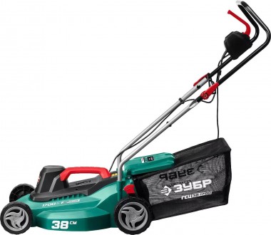 Газонокосилка электрическая, ЗУБР, ш/с 380мм, регулировка высоты 25-75 мм, травосборник 40л, 1700Вт ГСЦ-38-1700 — Официальный партнер ЗУБР в России