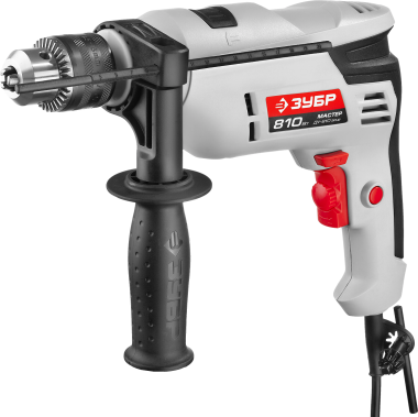 Дрель ударная, ЗУБР ДУ-810 ЭРМ2, патрон 13мм, реверс, сталь 10 мм / бетон 13 мм / дерево 20 мм, 810 Вт — Официальный партнер ЗУБР в России