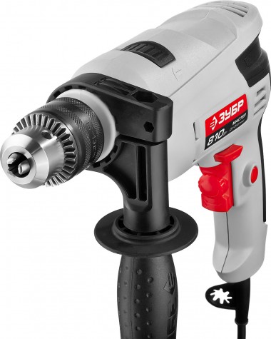 Дрель ударная, ЗУБР ДУ-810 ЭРМ2, патрон 13мм, реверс, сталь 10 мм / бетон 13 мм / дерево 20 мм, 810 Вт — Официальный партнер ЗУБР в России