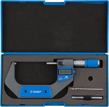 Микрометр ЗУБР &quot;ЭКСПЕРТ&quot; гладкий цифровой, МКЦ 50, диапазон 25-50мм, шаг измерения 0,001мм — Официальный партнер ЗУБР в России