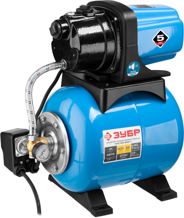 ЗУБР 800 Вт, бак 20 л, автоматическая насосная станция, чугунный корпус (НАС-М3-800-Ч) — Официальный партнер ЗУБР в России