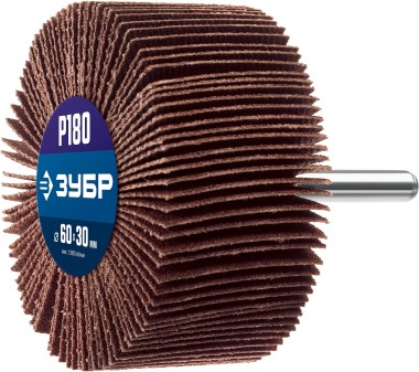 Круг шлифовальный лепестковый ЗУБР P180, 60x30 мм, 36602-180_z01 — Официальный партнер ЗУБР в России