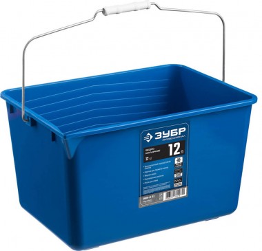 Ведро пластмассовое ЗУБР высокопрочное для приготовления и переноски строительных смесей, 12 л, 20х25х35см 0609-12_z02 — Официальный партнер ЗУБР в России