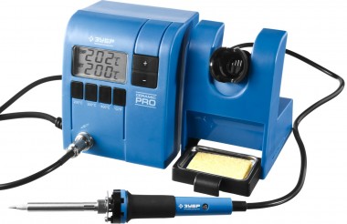 Паяльная станция ЗУБР &quot;ПРОФИ&quot; цифровая с ЖК дисплеем, керамический нагреватель, диапазон 150-450°C, 48Вт — Официальный партнер ЗУБР в России