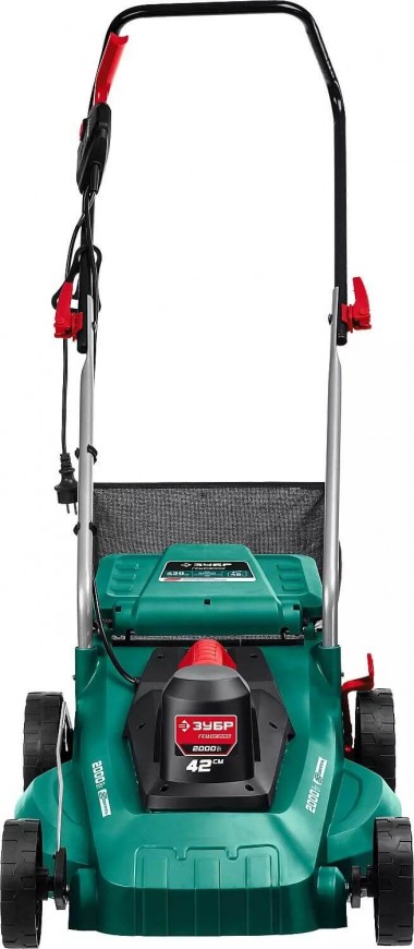 Газонокосилка электрическая, ЗУБР, ш/с 420мм, регулировка высоты 25-75 мм, травосборник 40л, 2000Вт ГСЦ-42-2000 — Официальный партнер ЗУБР в России