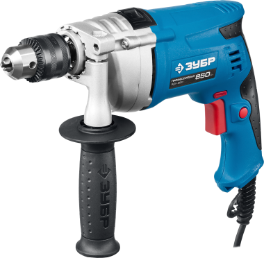 Дрель удар., ЗУБР Профессионал ЗДУ-850 ЭРМКМ2, реверс, мет. корпус редуктора, патрон 13 мм, реверс, 0-2800 об/мин, 0-44800 уд/мин, 850 Вт, кейс — Официальный партнер ЗУБР в России