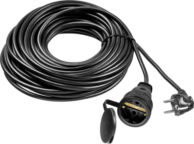 Удлинитель-шнур ПВС 315-Ш, 20 м, 3500 Вт, 1 гнездо, IP44, ПВС 3х1,5 мм2, ЗУБР — Официальный партнер ЗУБР в России