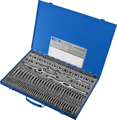 Набор метчиков и плашек ЗУБР &quot;ПРОФЕССИОНАЛ&quot;, сталь Р6М5, 110 предметов — Официальный партнер ЗУБР в России