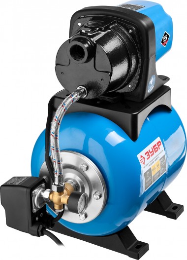 ЗУБР 1200 Вт, бак 20 л, автоматическая насосная станция, чугунный корпус (НАС-М3-1200-Ч) — Официальный партнер ЗУБР в России