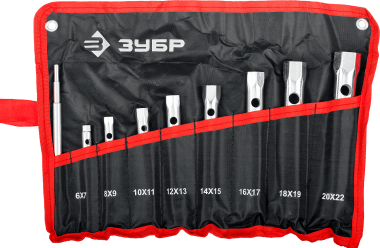 Набор ЗУБР &quot;МАСТЕР&quot;: Ключи торцовые, трубчатые двухсторонние, 6-22мм, с воротком, 9шт — Официальный партнер ЗУБР в России