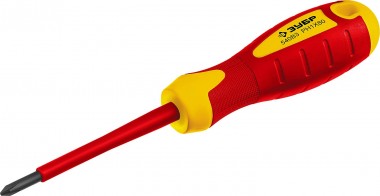 ЗУБР &quot;ПРОФИ ЭЛЕКТРИК&quot;. Отвертка Cr-V диэлектрическая, трехкомпонент рукоятка, высоковольтная до ~1000В, PH №1, 80мм 25262-1-080_z01 — Официальный партнер ЗУБР в России