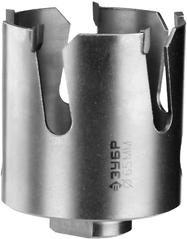 Коронка ЗУБР &quot;ПРОФИ&quot; &quot;ПРОУНИВЕРСАЛ&quot;, твердосплав резцы, бетон, кирпич, керам, цв мет, гипсокарт, пласт, дерево, d=65мм — Официальный партнер ЗУБР в России