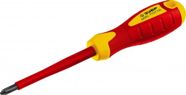 ЗУБР &quot;ПРОФИ ЭЛЕКТРИК&quot;. Отвертка Cr-V диэлектрическая, трехкомпонент рукоятка, высоковольтная до ~1000В, PH №2, 100мм, 25262-2-100_z01 — Официальный партнер ЗУБР в России
