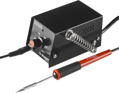 Мини-паяльная станция ЗУБР &quot;МАСТЕР&quot;, диапазон 100-450°C, подставка под паяльник, 2-х компонентная рукоятка, 8Вт — Официальный партнер ЗУБР в России