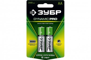 Аккумулятор ЗУБР Ni-Mh &quot;DYNAMIC PRO&quot; АА, 2шт на карточке 59275-2C_z01 — Официальный партнер ЗУБР в России